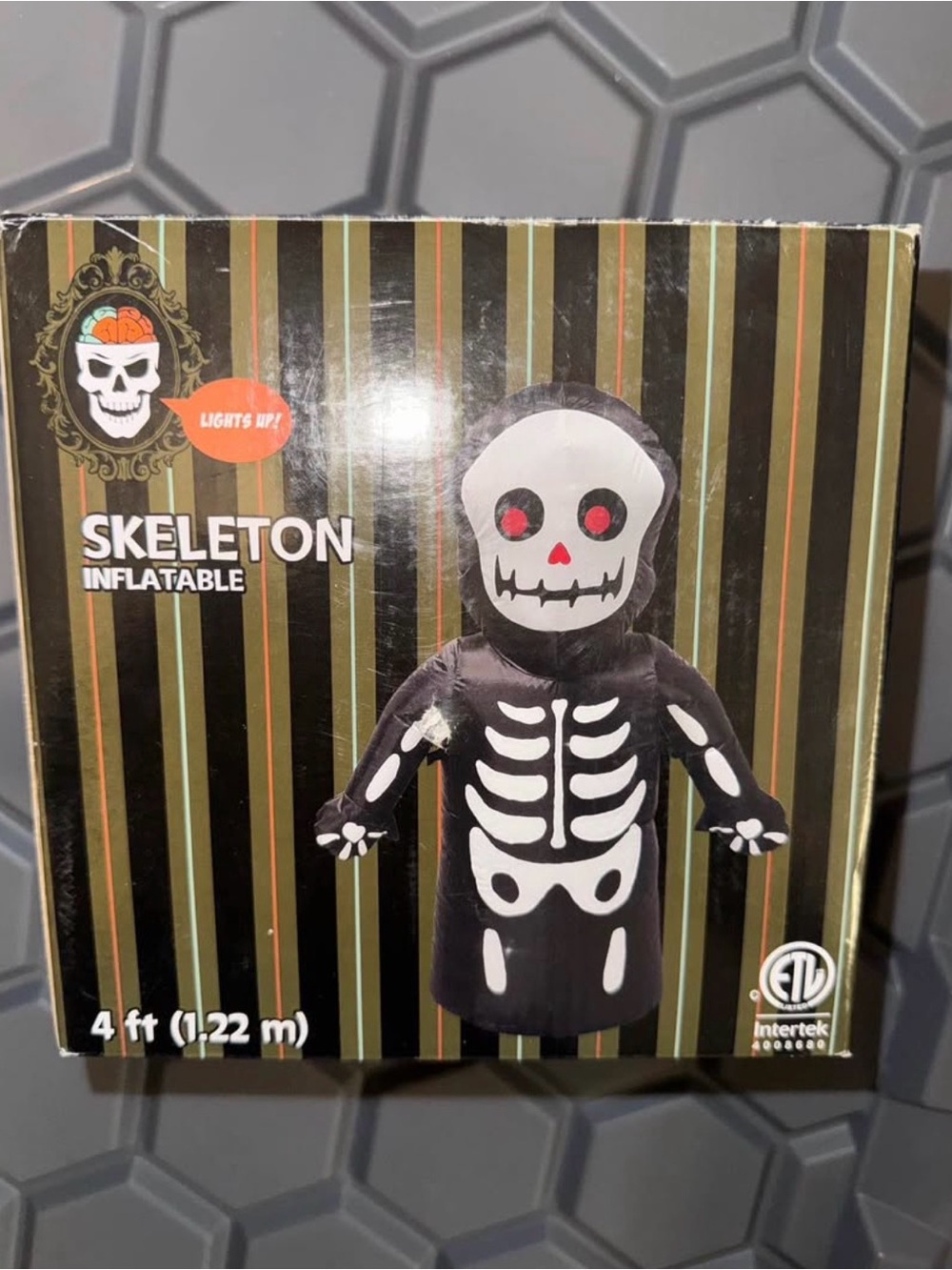 4 ft inflatable skeleton outdoor Halloween decoration